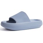 GETOEU Cloud Slides for Women Platforms Pillow Slides House Slippers Slip Resistant Shower Shoes Woman Slide Sandals Blue 8 US