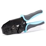 YMYP Crimping Tool for Non-Insulated Open Barrel Terminals & Receptacles - Ratcheting Wire Crimper - AWG 20-10 (0.5-6mm²) U-Shaped - Electrical Crimping Tool