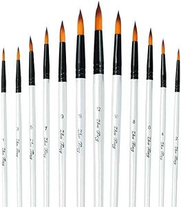 Acrylic Paint Brushes Set, 12pcs Professional Round-Pointed Tip Artist Paintbrushes for Acrylic Watercolor Oil Painting, Face Body Nail Art, Crafts, Canvas, Rock, Shoes, Miniature Model & Fine Detail