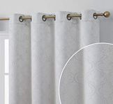 HLC.ME Redmont Lattice Wide-Width Thermal Blackout Grommet Curtain Panel - 84 inch Long (Light Grey) by HLC.ME