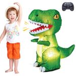 Remote Control Inflatable Dinosaur Toys - 2.4GHz RC Dinosaur with Sound Light 360°Rotation Walking - Interactive Dinosaur Games Birthday Gifts for Kids Toddler Boys Girls Age 3 4 5 6 7 8 9 10 11 12