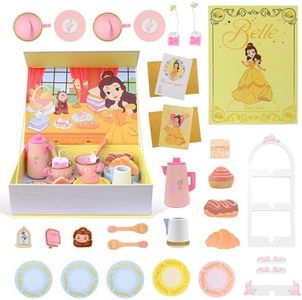 Disney Princess Belle Wooden Tea Set for Kids – 27 Piece Pretend Tea Party Playset with Book Storage Box, FSC Wooden Tea Toys, Portable Princess Gift for Girls Age 3+ Wooden Pretend Play Tea Toy Set!!