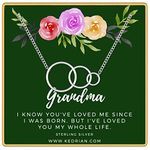 KEDRIAN Grandma Necklace, 925 Sterling Silver, Grandmother Gift, Gigi Gifts For Grandma Birthday Gifts For Grandma, Special Gifts For Grandma Gifts for Grandma, Best Great Grandma Gifts From Grandson