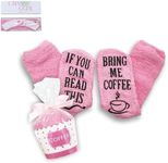CHANGGER If You Can Read This Bring Me Coffee Fuzzy Funny Saying Crew Socks christmas Unisex Gift (One Size, Bring me coffee S)