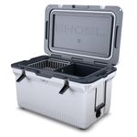 ENGEL Ultra-Light Cooler Box, 60qt (56.8 litres) Injection Molded Cooler, Keeps Ice up to 7 Days, Large Cool Box with Wire Basket, Divider & Built-in Bottle Opener, 75 x 45.7 x 43.2 CM Large Cooler