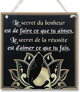 CARISPIBET Le secret du bonheur | Enseignes decoratives pour chez vous décoration pour le salon Panneau de maison 20 x 20 cm