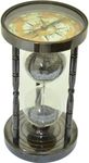 Brass Handmade Sand Timer Hourglass Sand Timer with Compass, Antique Finish Beautiful Handcrafted Sand Timer Ideal by Blue Globe Export