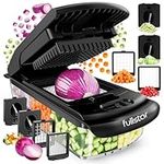 Vegetable Chopper Vegetable Cutter - Food Onion Salad Veggie Chopper with Container - French Fry Potato Dicer Slicer Cutter - Kitchen Tools & Gadgets (4-in-1 Black)