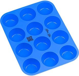 Kitchen Helpis® 2x 12pcs bandeja de silicona para muffins libre de BPA, bandeja de silicona para muffins antiadherente, bandeja de silicona para cupcakes,apta en lavavajillas, BONUS libro de recetas