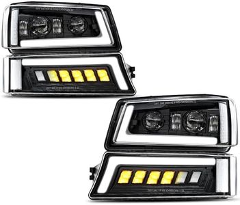 Z-OFFROAD LED Headlights Assembly DOT Approved with DRL Turn Signal Hi/Low Sealed Beam Compatible with 03-06 Chevy Silverado Avalanche (Sequential Turn Signal + Clear Side Marker)