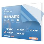 (3 Pack) PET Sheet Panels - 24" x 36" x 0.03" Plexiglass-Quality Lightweight and Shatterproof Glass Alternative Perfect for DIY Sneeze Guards, Face Shields, Railing Guards, and Pet Barriers