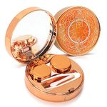 ofone Contact Lens Case, Bling Stars Colored Contacts Travel Cases with Remover Tool, Tweezers & Mirror, Contact Lenses Holder Container Storage Kit for Women and Girls (Orange)