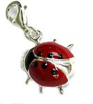 Dreambell 925 Sterling Silver Lady Bug Enamel Dangle European Lobster Clip On Charm