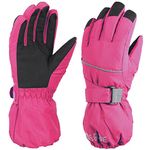 TRIWONDER Kids Winter Ski Snow Gloves Children Snowboard Gloves Cold Weather Waterproof for Boys Girls Toddler (Rose Red, S (4-6 years old))