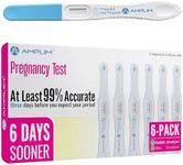 Amplim Early Detection HCG Pregnancy Test – 6 Days Sooner Results at Home | Over 99% Accurate, 10 MIU Sensitivity, Quick 2-Second Midstream Test | Bulk Pack of 6 for Reliable Pregnancy Confirmation