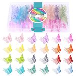 Hoyols Butterfly Clips for Girls, 90s Hair Accessories for Women, Cute Small 2000s Hair Claw Clip Colorful Plastic Butterflies Hairclips Rainbow Rave Assorted 12 Colors 48 pcs (Gradient Color)