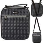 Bentology Convertible Soft Black Checker Insulated Durable Lunch Bag For Kids - Zippered Outer Pocket - Adjustable Straps Convert to Backpack, Shoulder Bag or Lunch Box -School & Travel