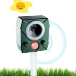 Ultrasonic Cat Repeller, Solar Powered Animal Scarer Repellent for Garden, Waterproof Pest Repeller with PIR Motion Sensor, High Sensitive Animal Repeller for Cat, Dog, Skunks, Squirrel Etc