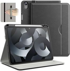 JETech Case for iPad Air 11-Inch M2 (2024), iPad Air 5/4 (10.9-Inch, 2022/2020 Model, 5th/4th), PU Leather Business Folio Protective Tablet Cover Pocket, Multi-Angle Viewing (Space Gray)