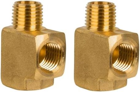 JUWO 1/4" NPT Female × 1/4" NPT Male × 1/4" NPT Female Tee, Brass Pipe Fitting, Barstock Street Tee 3 Way for Air, Propane, LP and Natural Gas, 1200 PSI (2 Pack)