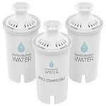 Invigorated Water 3-Pack Advanced Alkaline Water Filter Replacement for Brita Water Pitcher and Dispenser - BPA-Free Water Filter Dispenser - Filters Copper, Chlorine, and Heavy Metals, 120 Gallons