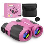 BNISE Binoculars for Adults and Kids, 10x25 Compact Small Binoculars for Junior, Real Optics Binoculars for Outdoor Bird Watching, Travel and Camping, Pink