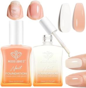 modelones Nail Strengthener and Growth 2 Pcs Milky White Nude Orange Nail Polish Kits Nail Hardener Extra Strong and Growth Nail Repair for Damaged Nails Care for Women Gifts 30ml