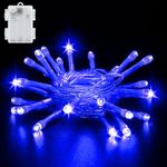 Gcstnn Battery Fairy Lights, 3M 30 LED Fairy Lights Battery Operated with Timer, IP65 Waterproof String Lights for Jar Garden Camping Christmas Indoor Outdoor Decorations, Blue