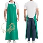 Thicker Rubber Apron, 51.18 x 35.43 inch Adjustable Apron, Heavy Duty Oil & Chemical Resistant Work Apron, Extra Long Waterproof Aprons for Dish Washing, Gardening, Lab Work, Butcher and Dog Grooming