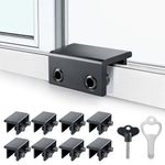 Window Locks (8 Sets), Window Locks for Up and Down Windows, Sliding Window Locks, Window Locks for Horizontal Sliding Windows, Child Proof Window Locks Security, Adjustable Window Stoppers (Black)