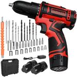 Cordless Electric Screwdriver,12v Rechargeable Electric Drill Driver, 34PCS Power Drill Bits, Diy Tools With Led Light & Charger 25+1 Torque, 2000mAh Li-ion 2 Speed For Home, Office, Workplace