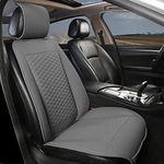 Black Panther Front Seat Cover, PU Leather Car Seat Protector with Headrest Cover, Fit 95% Cars, Sedan, SUV, Pickup, Van-No Heating (1PC Gray)