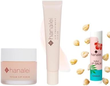Hanalei Ultimate Lip Care Products Set – Sugar Lip Scrub, Kukui Oil Lip Treatment & Vanilla Lip Balm – Exfoliate, Hydrate & Heal Cracks – Moisturizing, Nourishing Rescue Kit – Skincare Gift