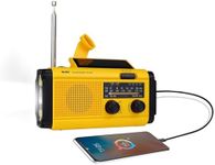 Kaito KA278 Emergency Radio – AM/FM NOAA Weather Radio and 4,000 mAh Power Bank Rechargeable with Solar Panel and Hand Crank (Yellow)