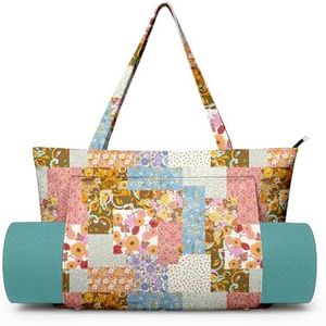 Adalore Yoga Bag for Women, Large Canvas Yoga Mat Tote Bag with Yoga Mat Carrier - Large Mat Pocket Fitness Tote for Pilates, Gym, Travel, Office & Beach