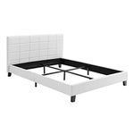 Classic Brands Rockland White Faux Leather Upholstered Platform Bed, Queen