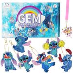 MATHARAGO Diamond Art for Kids 6 Pcs DIY Diamond Painting Keyrings Set, Painting by Number Gem Keychains Craft Kits for Kids Ages 6-12, Gifts for Birthday, Back to School