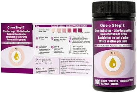 One Step K Ketone Urine Test Strips, 100 x Keto Strips, Test for Ketosis on Ketogenic & Low-Carb Diets, Home Urinalysis Tester Kits