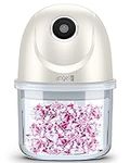 Electric Mini Vegetable Chopper, Mini angel 200ml Portable Garlic Rechargeable Chopper with 3 Sharp Blades Grinder Chopped in 3S Cordless for Onions,Fruits,Nuts,Meat,Baby Food (White)