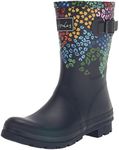 Joules Women's Rain Boot, Navy Floral Leopard, 6