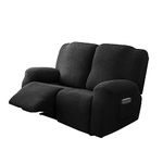 Genina Recliner Loveseat Cover Stretch Couch Covers Sofa slipcover for 2 Seat Reclining Couch Thick Jacquard Furniture Protector