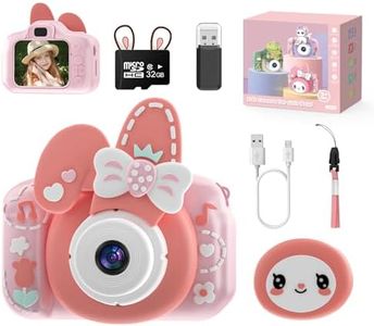 Skirfy Kids Camera with 32G TF Card,Kids Digital Camera,Selfie Camera for Girls Aged 3 4 5 6,Toddler Camera Kids Toy 1080P Kids Video Camera Easter Gift,Valentines Day Gifts for Kids,New Year Gifts
