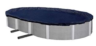 Winter Block Aboveground Pool Winter Cover, Fits 15’ x 24’ Oval, Solid Blue – Includes Winch and Cable for Easy Installation, Superior Strength & Durability, Treated for UV Protection, WC1524OV