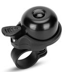 2 Pack Bike Bell - Bicycle Bell for Kids Adults | 120db Classic Mini Loud Bike Ring - MTB Mountain Bike Bell with Crisp Clear Sound for MTB,BMX,City Bike,Scooter - Bike Accessories (1Pack/Black)