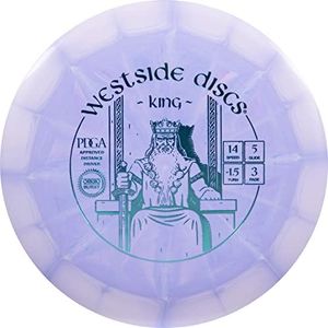 Westside Discs Origio Burst King Disc Golf Driver | Maximum Distance Frisbee Golf Driver | Easy Distance for Beginners | 170g Plus | Stamp Color and Burst Pattern Will Vary (Purple)