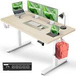 IMGadgets Electric Standing Desk, 47x24 Inches Height Adjustable, 2026 6th Gen Quiet Motor Ergonomic Sit Stand Desk, Computer Desk for Home Office, Height Memory Buttons, Display, 2 Headphone Holders