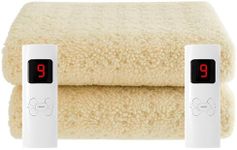 Sweet Dreams Electric Heated Blanket King Size Mattress Cover, Soft Fleece, 9 Heat And 9 Timer Settings Dual Controller Washable, Width 152cm x Length 203cm (King)