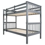 Flair Furnishings Triple Bunk Beds for Kids, Trundle Bed, Heavy Duty and Sturdy, Detachable, Cosy, Stylish, Space Saving Design (Grey)