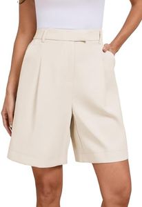 Famulily Women Summer Lounge Shorts High Waisted Casual Zipper Short Bottoms Lightweight Bermuda Shorts Beige M
