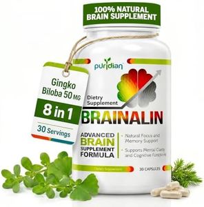 Puridian Brain Supplement for Memory Focus and Concentration | Brainalin Natural Nootropic Capsules | Vitaminas para El Cerebro y Memoria | Non-GMO, Caffeine-Free